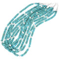 Turquoise Navajo Made Beaded Necklace Womens 49208