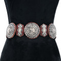 Silver Traditional Turquoise Concho Belt with Leather Belt 0245