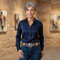 Silver Traditional Turquoise Concho Belt with Leather Belt 0245