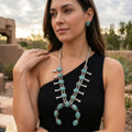 Real Native American Squash Blossom Necklace Artist Keith Henry Signed 49225