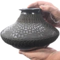 Mata Ortiz Blackware Pottery Triangular Eye Dazzler Pattern 49232