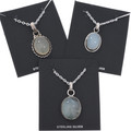 Sterling Silver Natural Moonstone Pendant Chain Included 50139