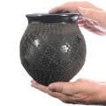 Black on Black Mata Ortiz Wide Mouth Olla 49236