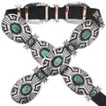 Authentic Sterling Silver Turquoise Concho Belt 49237
