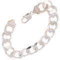 Silver Chain Bracelet Cuban Curb Link Tennis Sterling 50143