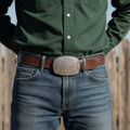 Western Engraved Belt Buckle Sterling 49248
