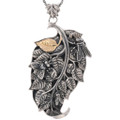 Sterling Silver 18K Gold Leaf Pendant 49225