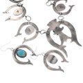 Southwest Navajo Real Turquoise Naja Necklace Earrings Set 49262