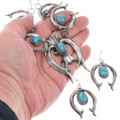 Navajo Naja Squash Blossom Necklace Matching Earrings 49262