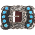 Natural Sleeping Beauty Turquoise Navajo Silver Concho Belt by Garrison Boyd 0045