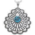 Southwest Sterling Silver Turquoise Pendant 49264