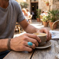 Mens Kingman Turquoise Ring Sterling 49275