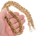 Heavy Gold Plated Interlocking Ring Chain Necklace 7506