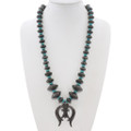 Old Pawn Turquoise Coin Naja Necklace Sterling 49280