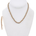 Sterling Silver Twist Rope Necklace and Bracelet Set  7510
