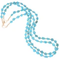 Authentic Native American Turquoise Gold Necklace 49285