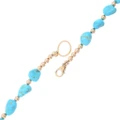 Native American Beaded Gold Real Turquoise Necklace 49285