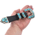 Old Pawn Kingman Turquoise Nugget Ranger Zuni Belt Buckle by Angelita Cheama 0084