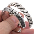 Old Pawn Native Made Heavy Duty Sterling Silver Cuff Bracelets 49293
