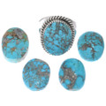 Southwest Native American Turquoise Mens Ring Kingman Stones 49300