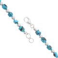 Three Strand Turquoise Necklace Alternating Sterling Silver Beads 49302