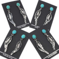 Turquoise Post Sterling Silver Dangle Earrings 49310