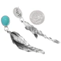 Turquoise Earrings Sterling Floral Leaf Design Navajo Artist Lenora Begay 49310