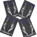 Sterling Silver Floral Leaf Design Lapis Post Earrings 49311