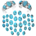 Real Turquoise Cuff Bracelet High Grade Blue Spiderweb Stones 49314