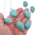 Southwest Turquoise Necklace Matching Earrings Set 49315