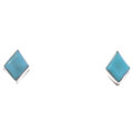 Diamond Shaped Inlaid Turquoise Earrings 49317