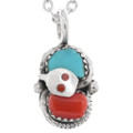 Turquoise Coral Zuni Snake Pendant 49320
