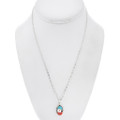 Petite Native American Coral Turquoise Pendant 49320