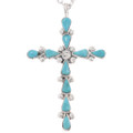 Sterling Silver Turquoise Cross Pendant Zuni 49321