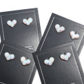 Native American Heart Earrings White Opal Post Studs 49327