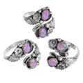 Sterling Silver Purple Opal Open Band Ring 49334