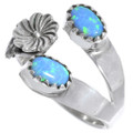 Blue Opal Sterling Silver Bypass Ring 49335