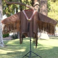 Vintage Brown Leather Hand Beaded Native American Shirt 0091