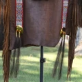 Vintage Brown Leather Hand Beaded Native American Shirt 0091