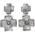 Navajo Cross Earrings Sterling Silver Dangles 49345