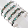 Sterling Silver Turquoise Row Bracelet 49350