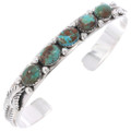 Turquoise Single Row Sterling Silver Cuff Bracelet 49350