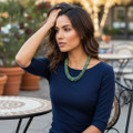 Graduated Turquoise Disc Bead Necklace 49359