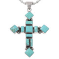 Vintage Southwest Turquoise Cross Pendant 49365