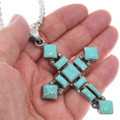 Sterling Silver Turquoise Cross Vintage Taxco Jewelry 49365