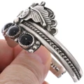 Authentic Native American Black Onyx Sterling Silver Bracelet 49368