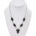 Vintage Navajo Black Onyx Sterling Silver Necklace 49372