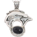 Navajo Shadowbox Bear Onyx Vintage Pendant by Wes Gray 0879