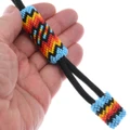 Navajo Peyote Stitched Beaded Bolo Tie with Tips by Aurelia Joe 0637