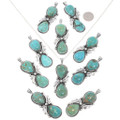 Southwest Navajo Pendant Aqua Blue Seafoam Green Turquoise Stones 49386